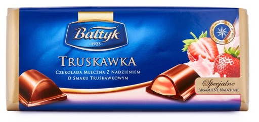 Bałtyk Jahodová plnená čokoláda 148g