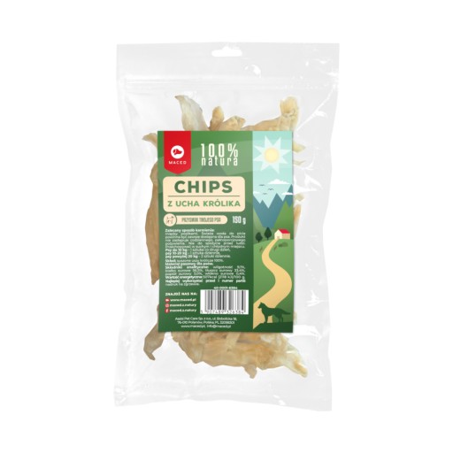MACED Lahodné pochúťky pre psov 100% NATURA lupienky z králičieho ucha 150g