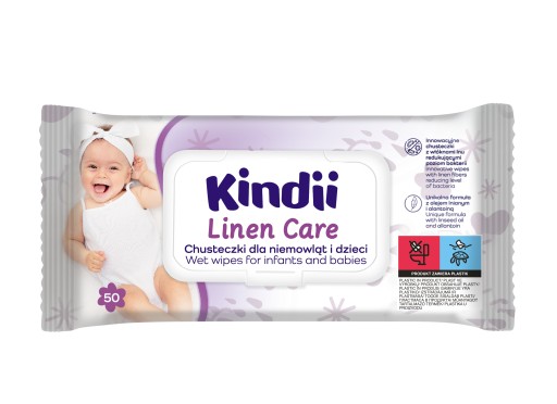 Kindii Linen Care vlhčené obrúsky 1 x 50 ks.