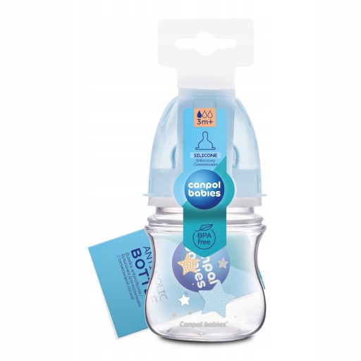 CANPOL WIDE ANTIKOLICKÁ FĽAŠA MODRÁ 120 ML
