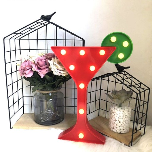 Dekoratívna LED lampa - pohár vína