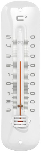 KOVOVÝ BIELY ANALOGOVÝ TYČOVÝ TEPLOMER UNIVERZÁLNY -30 +50 C