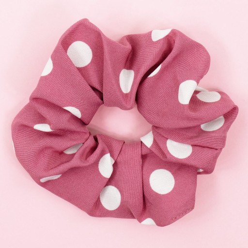 SCRUNCHIES gumička do vlasov s bodkami, RUŽOVÁ