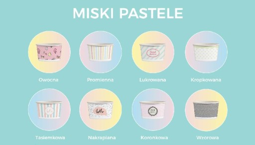 Papierové misky, na zmrzlinu, pastely, 245 ml, 25 ks (na ďalší predaj)