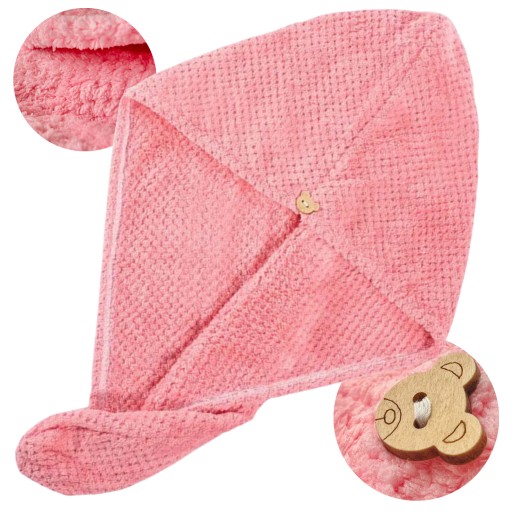 Vlasový turban, mikrovláknový uterák na sušenie, ružová SEOL Cosmetics