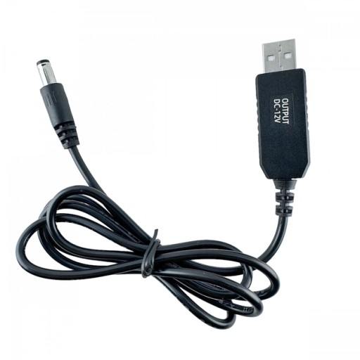 Kábel USB prevodník DC zástrčka 5,5x2,1mm 5V na 12V