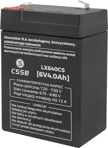 Bezúdržbová batéria SLA 6V 4Ah