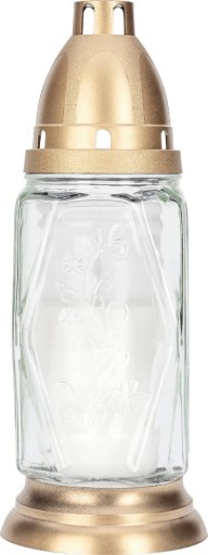 Klasická sklenená sviečka, biela, vymeniteľná vložka, do 25 hodín, 20,5 cm, 8 cm