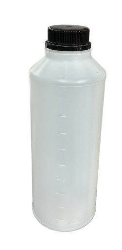 HDPE biela plastová fľaša, 1000 ml, so stupnicou