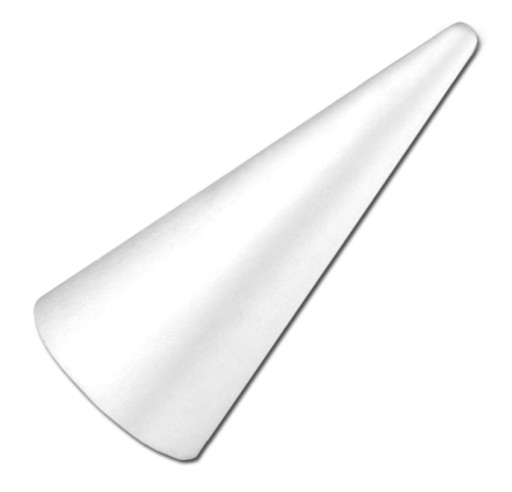 Polystyrénový kužeľ 20 cm na zdobenie kornútkov