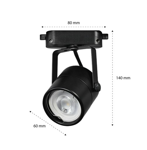 LED REFLEKTOROVÁ LAMPA GU10 pre 1-fázovú prípojnicu
