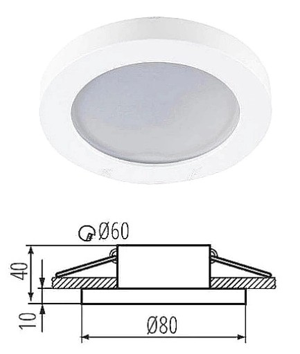 KANLUX LED stropné svietidlo Hermetické FLINI GU10 držiak lampy 10W IP44 biely