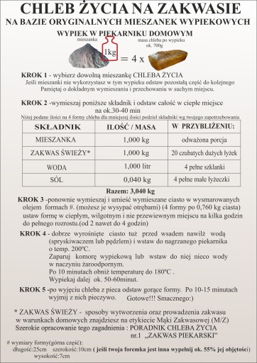ZMES NA PEČENIE CHLEBA ŽIVOTA GRAHAM MAZOWIECKI 1,00 kg