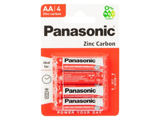 BATÉRIA R6 AA PANASONIC ZINC CARBON 1,5V SADA 4 kusov