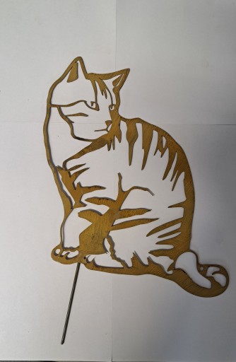 Kovová dekorácia Mačka Tiger Záhradná ozdoba Zvieracia hrdza Corten Effect