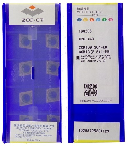 CCMT 09T304-EM YBG205 VLOŽKY PRE NEREZOVÚ OCEL INOX PRE SCLCR SCLCL NOŽE