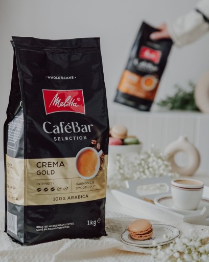 MELITTA CAFEBAR CREMA GOLD zrnková káva 0,25kg | 100% Arabica fazuľa