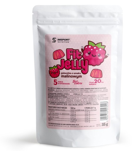 FIT JELLY 35G BEZ CUKRU NÍZKOKALORICKÝ MALINA INSPORT