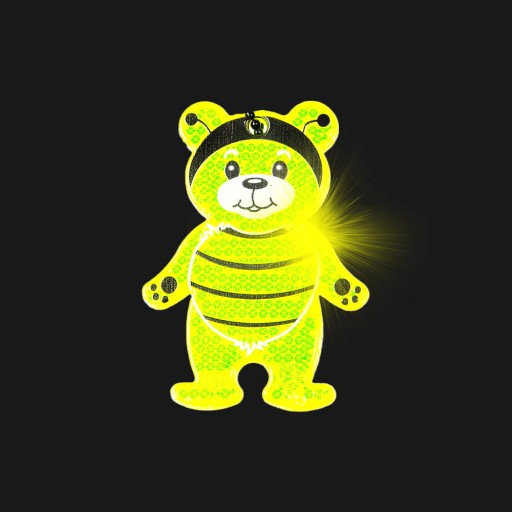 Pevný reflexný prívesok Teddy Bear Bee Yellow CE