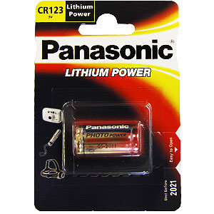 Lítiová fotografická batéria Panasonic CR123 pre fotoaparát