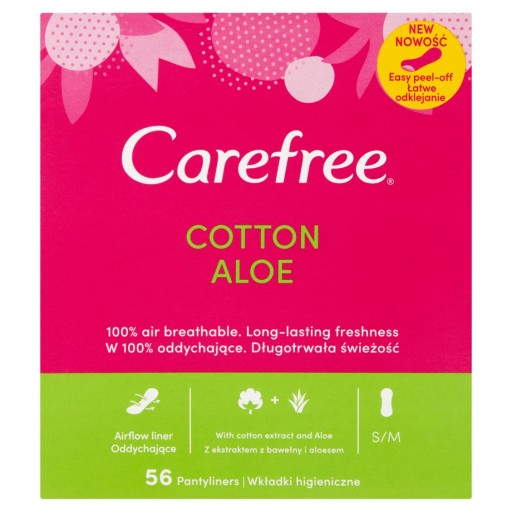 Carefree Cotton Aloe slipové vložky 1 balenie - 56 ks