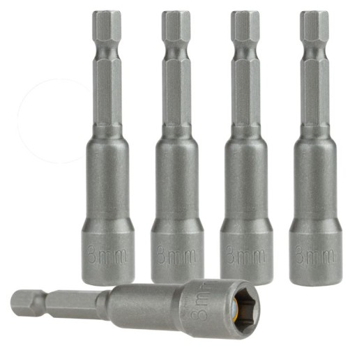 MAGNETICKÉ NÁRAZOVÉ ZÁSUVKY PRE SKRUTKOVAČE 8 mm 5 ks