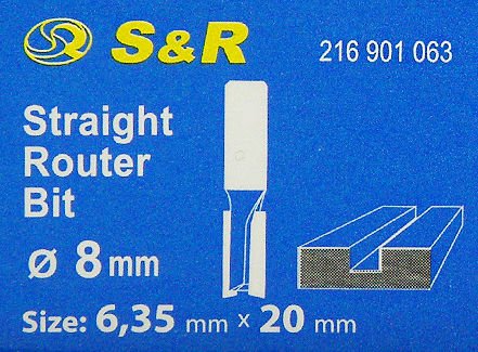 S&R rezačka na drevo, prst 6,35x20 mm