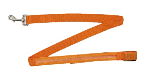 Oranžové vodítko 120 cm pre psa, LED, napájané 38 batériami