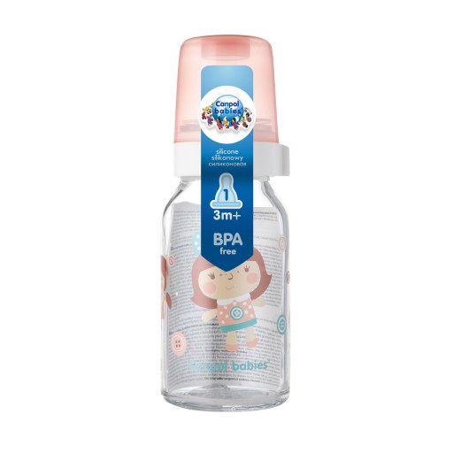 Sklenená fľaša 120 ml zdobená ružami