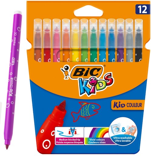 Fixky Bic Kids Couleur 12 ks, umývateľné