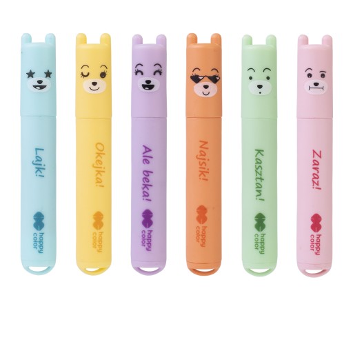 Happy Color mini pastelové zvýrazňovače 6 farieb