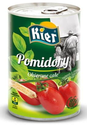 Šúpané celé talianske paradajky v plechovke 400g KIER