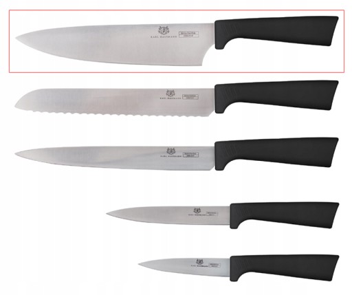 KUCHÁRSKÝ NÔŽ OSTRÝ VEĽKÝ KUCHYNSKÝ NÔŽ 20cm NEREZOVÁ RUČKA ČIERNA