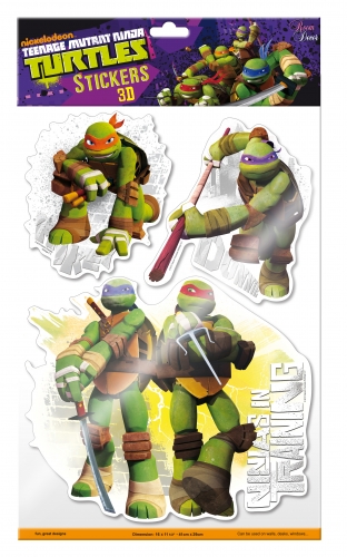 KONVEXNÉ NÁLEPKY NA STENU pre deti Dekorácia TEENAGE NINJA TURTLES