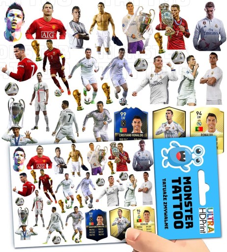 UMÝVAJÚCE DOČASNÉ TETOVANIE PRE DETI CRISTIANO RONALDO ORIGINÁLNE DIZAJNY