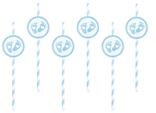 Blue Feet Baby Shower Slamky, 6 kusov