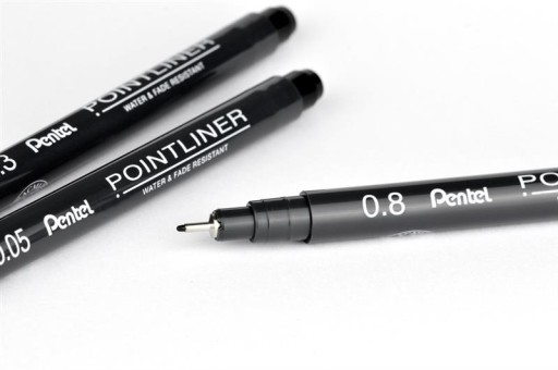 Pointliner - Pentel - čierny, 3 mm