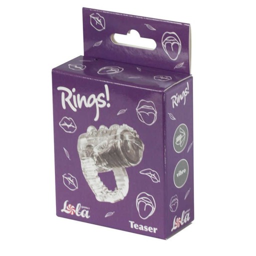 Ring-Vibračný návlek na jazyk Rings Teaser Transparent