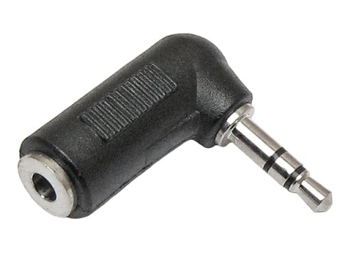 JACK 3,5/3P TRS stereo zásuvkový adaptér, uhol 90°