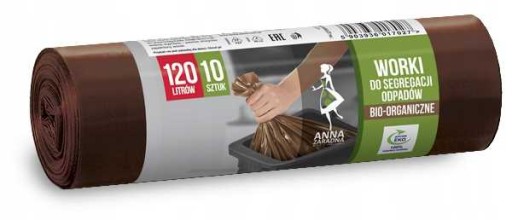 AZ BIO vrecia na triedenie odpadu 120L, 10 ks, hnedé