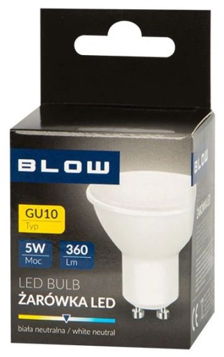 GU10 LED žiarovka 5W 230V neutrálna biela 4000K 360 lm, Flow, 87-407