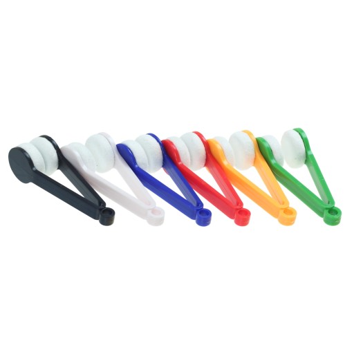 Prívesok na kľúče na čistenie okuliarov, obojstranný, vyrobený z mikrovlákna ako handrička, 4 ks.