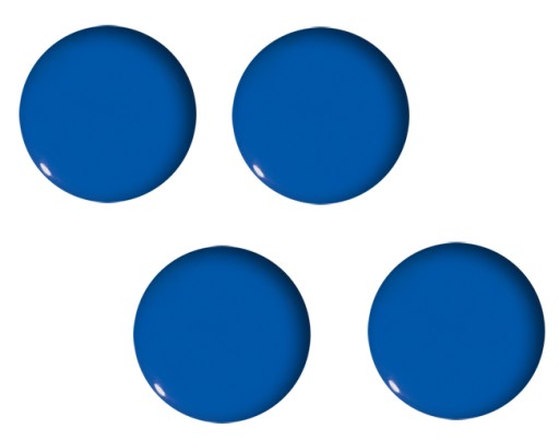 Okrúhle kancelárske magnety - MODRÉ 40mm 4 kusy