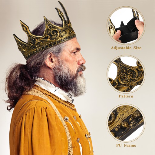 ROYAL IMPERIAL CROWN kráľovský cosplay realistický vzhľad v zlatých tónoch