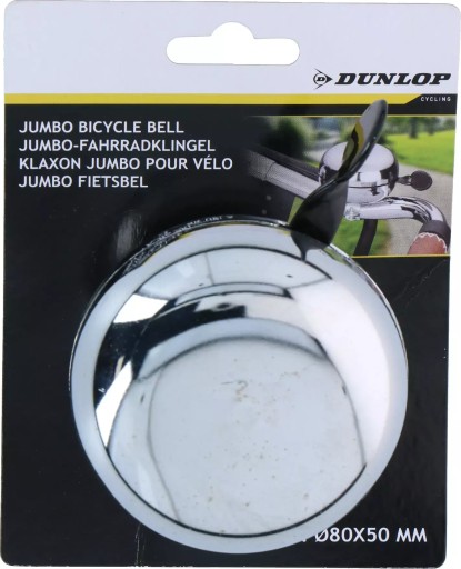 Hlasný kovový zvonček na bicykel DUNLOP 80mm