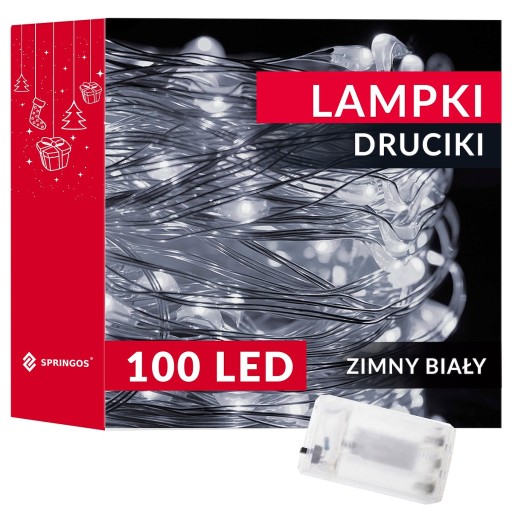 100 LED DRÔTOV SVIETLA NA VIANOČNÝ STROMČEK, STUDENÁ BIELE, MIKRO BATÉRIE