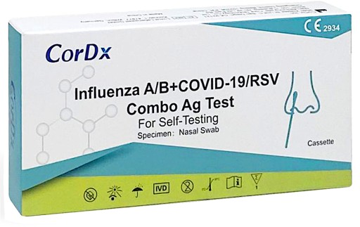 Test CorDx COMBO 4v1 COVID-19 Chrípka typu A/B RSV