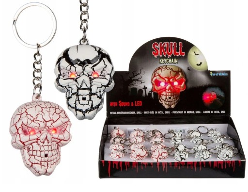 Kľúčenka SKULL LED baterka SOUND