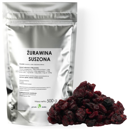 SUŠENÉ BRUSNICE, čerstvé, bez konzervantov, 500g
