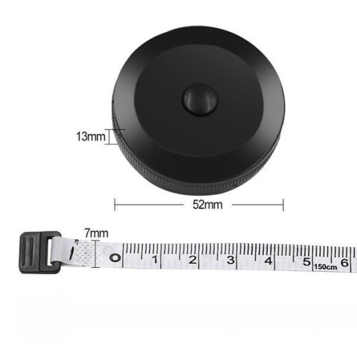 Valcovaný krajčírsky meter meria 150 cm centimetrovú mini pásku